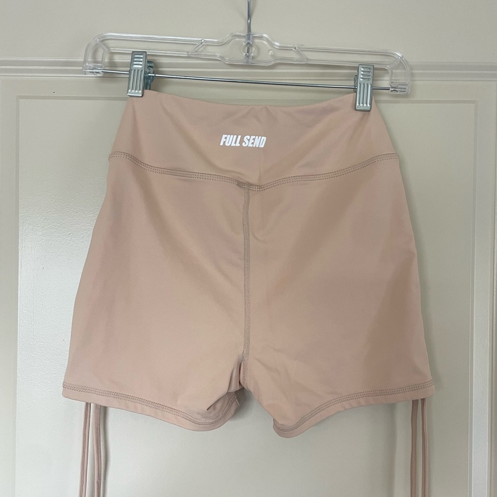 Full Send Nelk Boys Fitness Booty Tie Shorts Nude - Small (S)